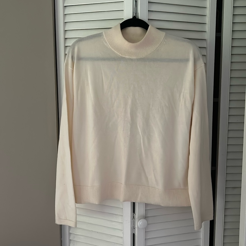 Banana Republic merino wool sweater mock neck | Ivory